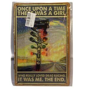 Nostalgic There Was A Girl Media Golden Era Pin Up Art Tin 12"x 8" Sign New